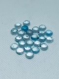 Aquamarine Cabochon 6 mm Pack of 5 Pcs - AAA Quality cabs- Natural Aquamarine Cabs