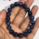 10MM Blue Sapphire Bracelet  Top Quality,7.5'' length • Natural Sapphire Beads • Sapphire Round beads. code#4 , 37 Gram