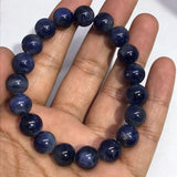 10MM Blue Sapphire Bracelet  Top Quality,7.5'' length • Natural Sapphire Beads • Sapphire Round beads. code#4 , 37 Gram