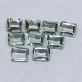 Prasiolite Rectangle Faceted 9X11 mm - Pack of 1 Pcs - AAA Quality , Natural Prasiolite Stone- Green Amethyst loose stone