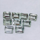 Prasiolite Rectangle Faceted 10X14 mm - Pack of 1 Pcs - AAA Quality , Natural Prasiolite Stone- Green Amethyst loose stone