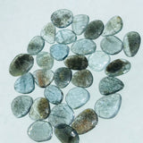 Moss Aquamarine 11- 12x 14-16MM Faceted Slice, Rose cut, Thin shape, AAA Quality- Moss Aquamarine Faceted - pack of 4 Pieces