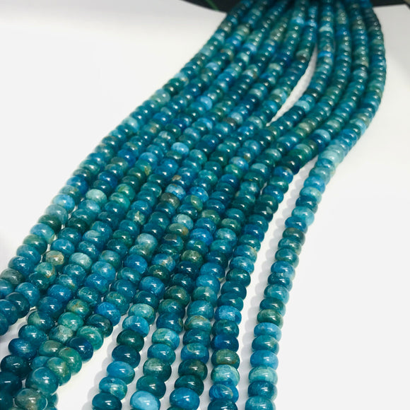 8MM Neon Apatite Roundel Beads - 40 cm Length  - 100% Natural Beads- Neon Apatite Rondelle Beads