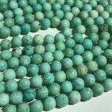 8MM Natural Turquoise Round Beads , 100 % Genuine Stone , Length in 15 Inch , Turquoise Round Beads.