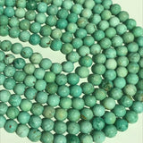 10MM Natural Turquoise Round Beads , 100 % Genuine Stone , Length in 15.5Inch , Turquoise Round Beads.