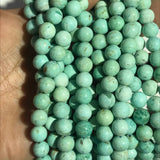 10MM Natural Turquoise Round Beads , 100 % Genuine Stone , Length in 15.5Inch , Turquoise Round Beads.