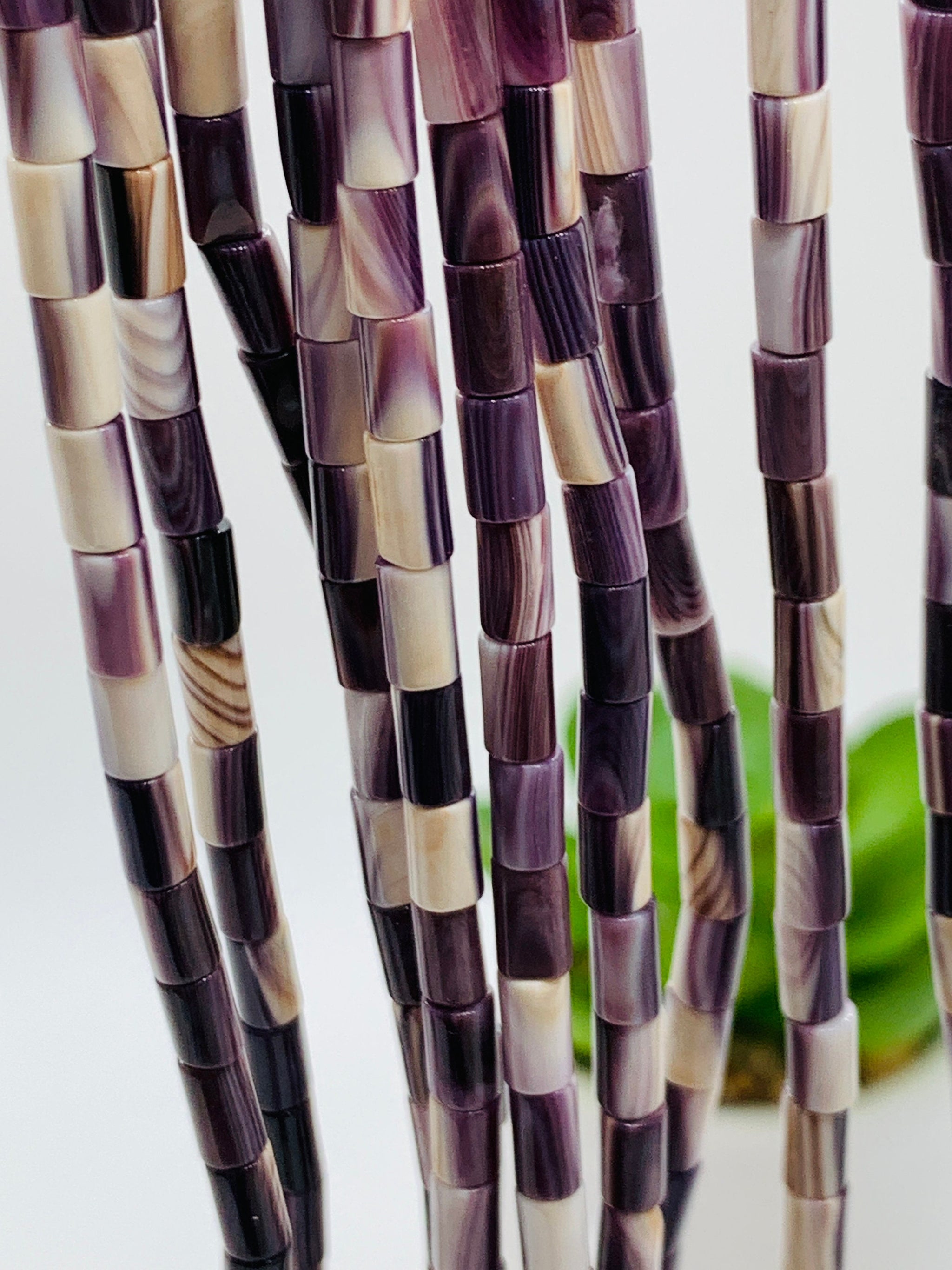 PERLINE Wampum 6mm Heishe Viola Naturale CONCHIGLIA Fornitura Di - Foto 6