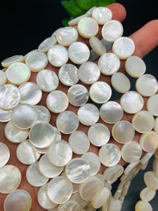 White Mother of Pearl Flower Beads • 12 mm Size • 40 cm length • AAA Quality • Natural White Mother of Pearl