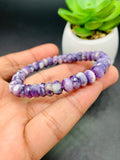 Purple Opal Bracelet • 7.5 mm size • Code #P1 • 7.5 inch Length • Natural Purple Opal Faceted Roundel Bracelet • Purple Opal Beads