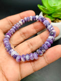 Purple Opal Bracelet • 7.5 mm size • Code #P1 • 7.5 inch Length • Natural Purple Opal Faceted Roundel Bracelet • Purple Opal Beads