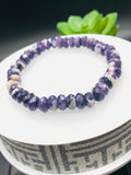 Purple Opal Bracelet • 8mm  size • Code #P2 • 7.5 inch Length • Natural Purple Opal Faceted Roundel Bracelet • Purple Opal Beads