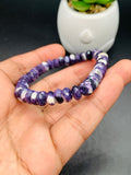 Purple Opal Bracelet • 8mm  size • Code #P2 • 7.5 inch Length • Natural Purple Opal Faceted Roundel Bracelet • Purple Opal Beads