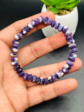 Purple Opal Bracelet • 8mm  size • Code #P2 • 7.5 inch Length • Natural Purple Opal Faceted Roundel Bracelet • Purple Opal Beads