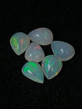 Ethiopian Opal 12X9mm  Pear size Cabs Pack of 1 Pieces -Code #4 AAA Quality (AAA Grade) Opal Cabochon - Ethiopian Opal Pear Cabochon