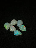 Ethiopian Opal 12X9mm  Pear size Cabs Pack of 1 Pieces -Code #4 AAA Quality (AAA Grade) Opal Cabochon - Ethiopian Opal Pear Cabochon