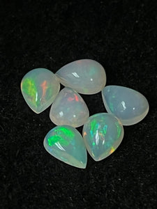 Ethiopian Opal 12X9mm  Pear size Cabs Pack of 1 Pieces -Code #4 AAA Quality (AAA Grade) Opal Cabochon - Ethiopian Opal Pear Cabochon