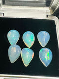 Ethiopian Opal 13X9mm  Pear size Cabs Pack of 1 Pieces -Code #2 AAA Quality (AAA Grade) Opal Cabochon - Ethiopian Opal Pear Cabochon