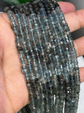 4MM Moss Aquamarine Faceted Roundel, length 15" Strand, Super Fine Quality, shaded Moss Aquamarine .