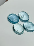 Aquamarine Cabochon 10X12 mm Pack of 2 Pcs - AAA Quality cabs- Natural Aquamarine Cabs