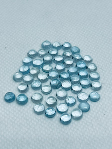 Aquamarine Cabochon 5 mm Pack of 6 Pcs - AAA Quality cabs- Natural Aquamarine Cabs