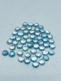 Aquamarine Cabochon 5 mm Pack of 6 Pcs - AAA Quality cabs- Natural Aquamarine Cabs