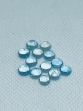 Aquamarine Cabochon 6 mm Pack of 5 Pcs - AAA Quality cabs- Natural Aquamarine Cabs