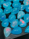 Ethiopian Opal Cabochon • 7x10 mm Size • Pack 2 Pcs• Code # D15 • AAA Quality • 100% Natural Opal Cabs  • Color Treated Opal