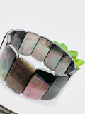 Black Black Mother Of Pearl Bracelet • 25x15 mm Size • Code #T3 •  AAA Quality • Length 7.5 Inch • Natural Black MOP Bracelet