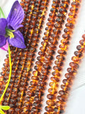 Amber Roundel beads • 8 mm Size • AAA Quality • Natural Amber from Ukraine. • Length 40 cm • Amber Beads