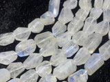 Rainbow Moonstone Faceted Nugget Beads, 12X20 mm Approx Size,AAA Quality Rainbow Moonstone Faceted Tumble, Length 10 Inch