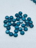 4MM London Blue Topaz Smooth Round Cabs,natural gemstone cabochon , Pack of 2 pc