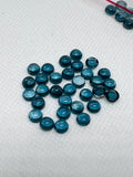 4MM London Blue Topaz Smooth Round Cabs,natural gemstone cabochon , Pack of 2 pc