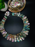 Abalone Shell Necklace -25x15 - 56x18 mm Size - Code #A37- AAA Quality- Length 18'' - Natural Abalone Shell Pearl - Shell Pearl Necklace