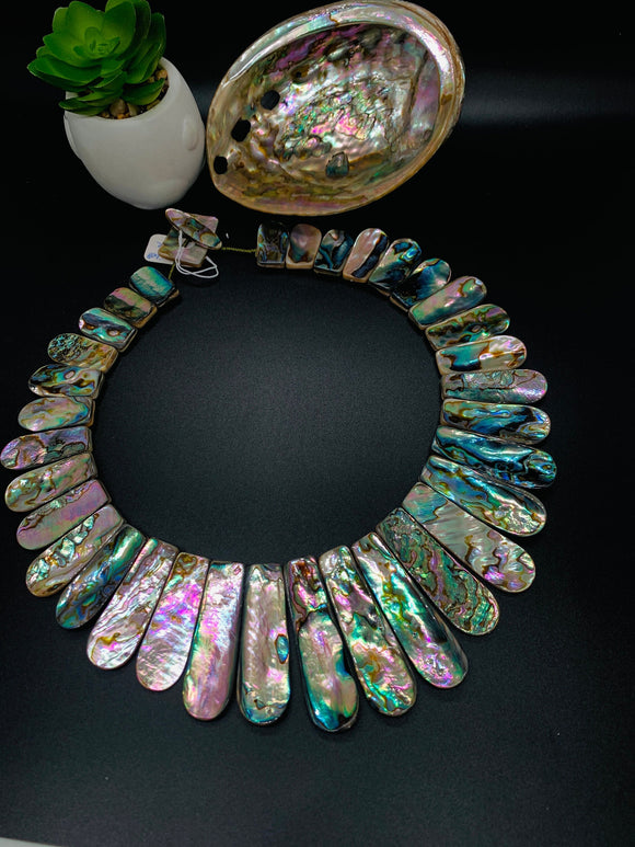 Buy Abalone Statement Necklace, Shell Bib Necklace, Womens Holiday Gift  Jewelry, Abalone Jewelry, Beach Jewelry, Natural Shell Necklace Online in  India - Etsy