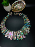 Abalone Shell Necklace -25x15 - 56x18 mm Size - Code #A37- AAA Quality- Length 18'' - Natural Abalone Shell Pearl - Shell Pearl Necklace