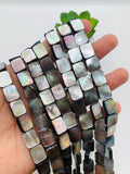 Black Mother of Pearl Beads • 10x12 mm Size • 40 cm length • AAA Quality • Natural Black Mother of Pearl Rectangle Beads