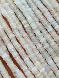 White Mother of Pearl Heishi Beads • 4 mm Size • 40 cm length • AAA Quality • Natural White Mother of Pearl