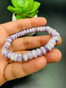 Purple Opal Bracelet • 7.5 mm size • Code #P7 • 7.5 inch Length • Natural Purple Opal Faceted Roundel Bracelet • Purple Opal Beads