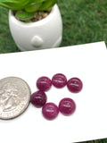 Natural Ruby Cabochon 8 mm Size -Pack of 1 Pieces - AAA Quality-  Origin Tanzania- Ruby Round Cabs- Natural Ruby Stones