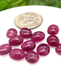 Natural Ruby Cabochon • 9x11 mm Size • Pack of 1 Piece • AAA Quality •  Origin Tanzania • Ruby Oval Cabs- Natural Ruby Stones