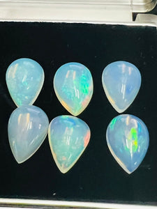 Ethiopian Opal 13X9mm  Pear size Cabs Pack of 1 Pieces -Code #2 AAA Quality (AAA Grade) Opal Cabochon - Ethiopian Opal Pear Cabochon