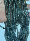 4MM Moss Aquamarine Faceted Roundel, length 15" Strand, Super Fine Quality, shaded Moss Aquamarine .