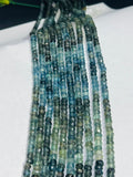 6MM Moss Aquamarine Faceted Roundel, length 15" Strand, Super Fine Quality, shaded Moss Aquamarine .