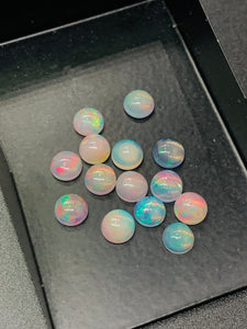 Ethiopian Opal Cabochon • 5 mm Size • Pack 7 Pcs• Code # D8 • AAA Quality • 100% Natural Opal Cabs  • Color Treated Opal