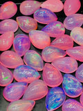 Ethiopian Opal Pear Cabochon • 6x9 mm Size • Pack 2 Pcs• Code # D14 • AAA Quality • 100% Natural Opal Cabs  • Color Treated Opal