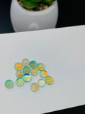 Ethiopian Opal Cabochon • 5 mm Size • Pack 6 Pcs• Code # D19 • AAA Quality • 100% Natural Opal Cabs  • Color Treated Opal • Light Blue