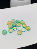 Ethiopian Opal Cabochon • 5 mm Size • Pack 6 Pcs• Code # D19 • AAA Quality • 100% Natural Opal Cabs  • Color Treated Opal • Light Blue