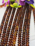 Amber Roundel beads • 8 mm Size • AAA Quality • Natural Amber from Ukraine. • Length 40 cm • Amber Beads