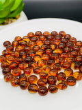 Amber Round Cabochon • 6 mm Size • Pack of 5 Pcs •AAA Quality  • Natural Amber from Ukraine • Amber Cabochons • Flat Back Cabs