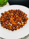 Amber Round Cabochon • 6 mm Size • Pack of 5 Pcs •AAA Quality  • Natural Amber from Ukraine • Amber Cabochons • Flat Back Cabs